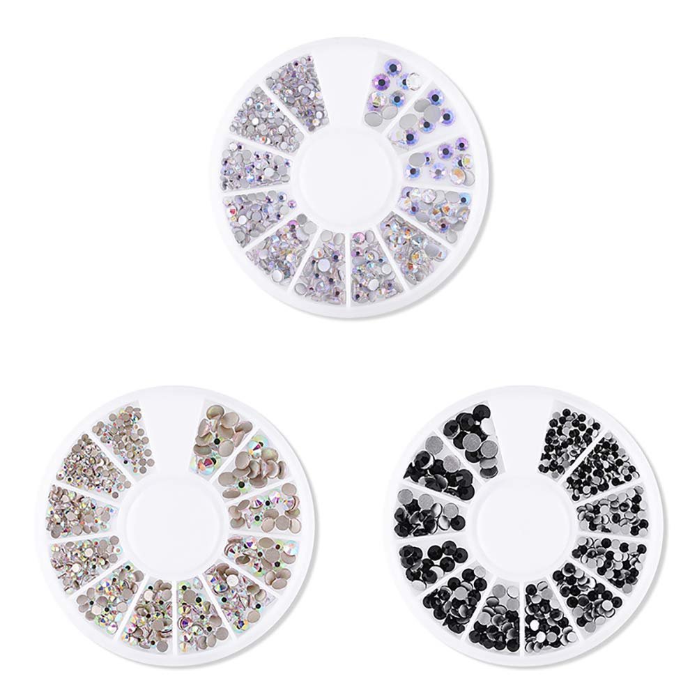 Стразы Плоские Круглые Хрустальные Разных Размеров для DIY Украшения Сумок для Ногтей 3 Цвета, фото №1