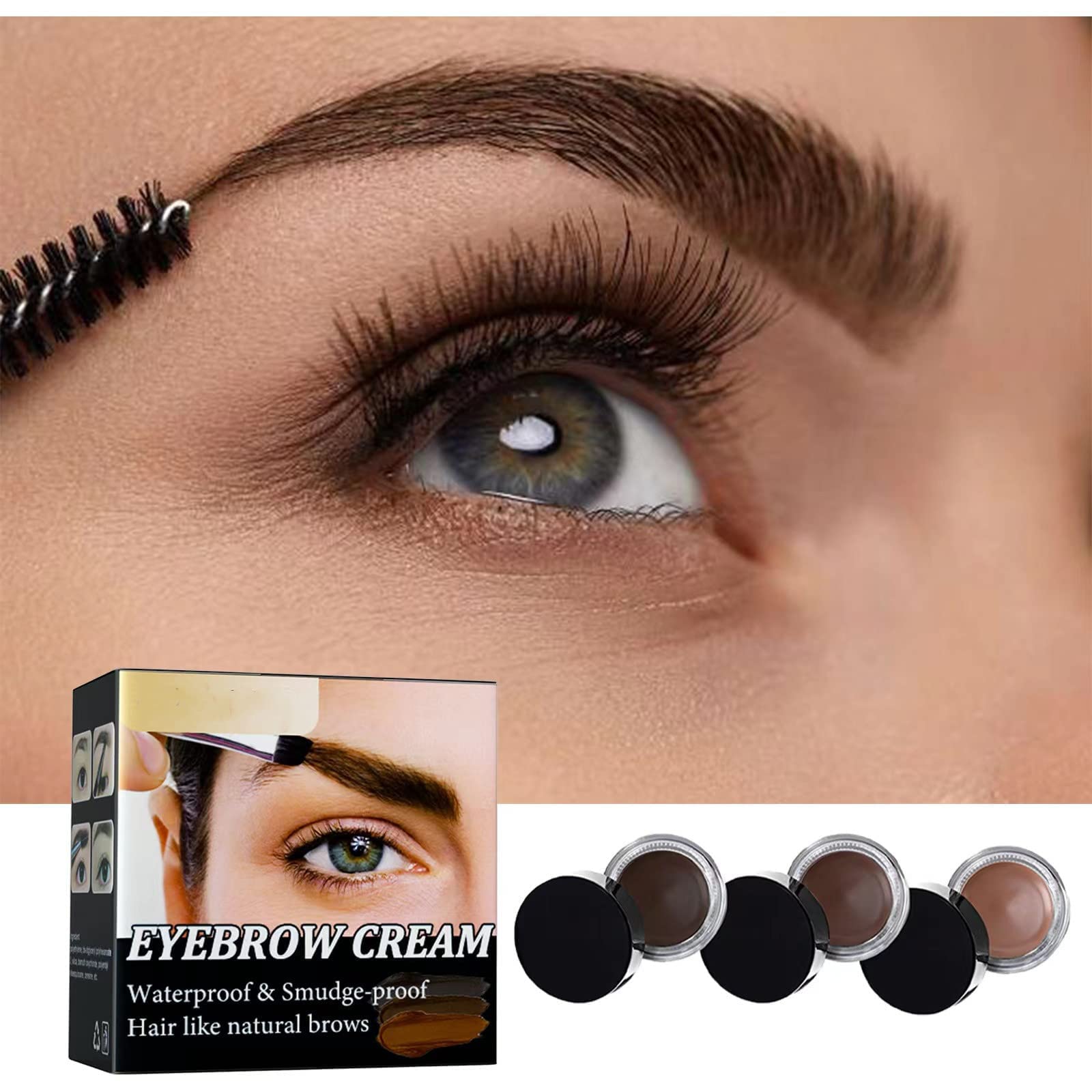 Крем для брів Long Lasting Waterproof Eyebrow Cream Fully Pigmented Eyebrow Cream Gel Filling Enhancer Creams Wild Eyebrows Shaping Tinted Eyebrows (3 Кольори), фото №4