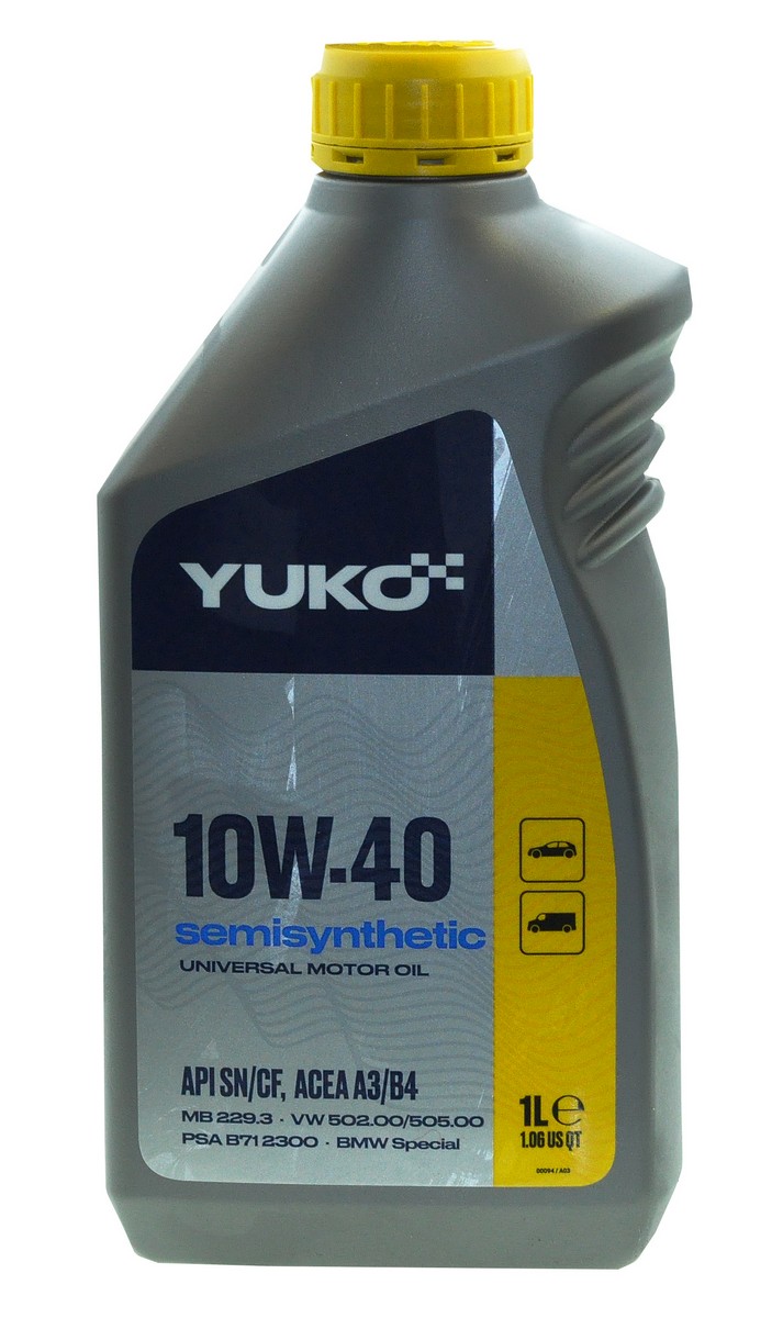 Масло YUKO SEMISYNTHETIC 10W-40 SAE API SN/CF 1L арт.маз261, фото №1 Масло YUKO SEMISYNTHETIC 10W-40 SAE API SN/CF 1L арт.маз261, фото №1