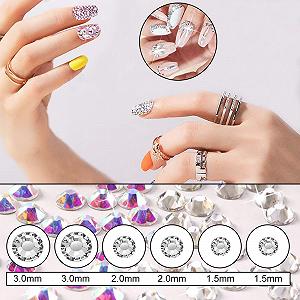 Стразы Набор 1500 шт. 6 Размеров AB Цвет Кристалл synthetic.ua - Фото 1