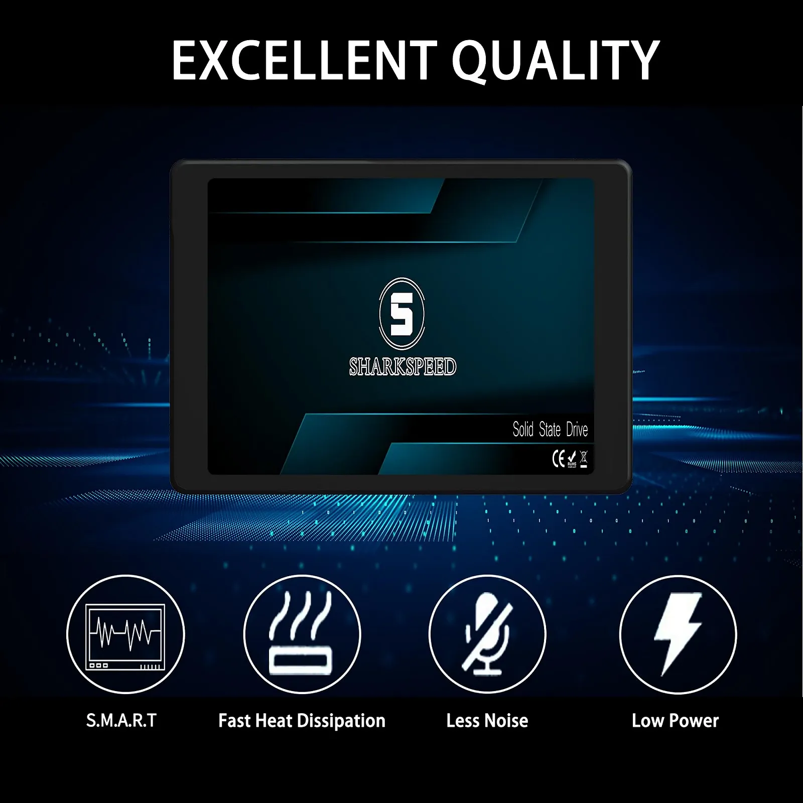 Внутрішній SSD S SHARKSPEED 256 ГБ 2.5 дюйма SATA 3 (6 Гб/с) TLC 3D NAND, фото №7