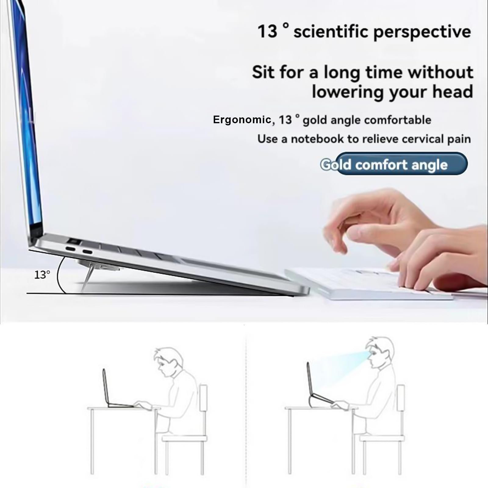 Подставка для ноутбука регулируемая Невидимая Двойная высота для удобного просмотра Силиконовая подкладка, фото №8 Подставка для ноутбука регулируемая Невидимая Двойная высота для удобного просмотра Силиконовая подкладка, фото №8