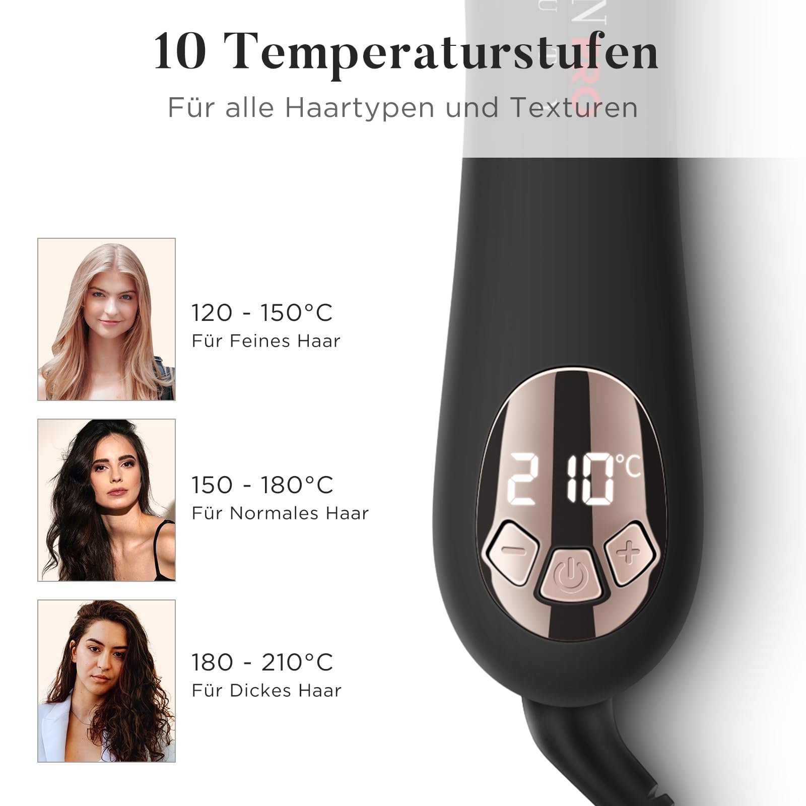 Автоматическая плойка для волос PARWIN PRO BEAUTY 32 мм титановая LCD 120-210°C 110-240 В, фото №3 Автоматическая плойка для волос PARWIN PRO BEAUTY 32 мм титановая LCD 120-210°C 110-240 В, фото №3