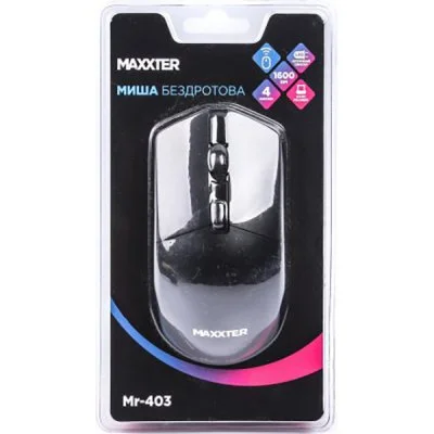Мышка Maxxter Mr-403 Wireless Black (Mr-403), фото №5