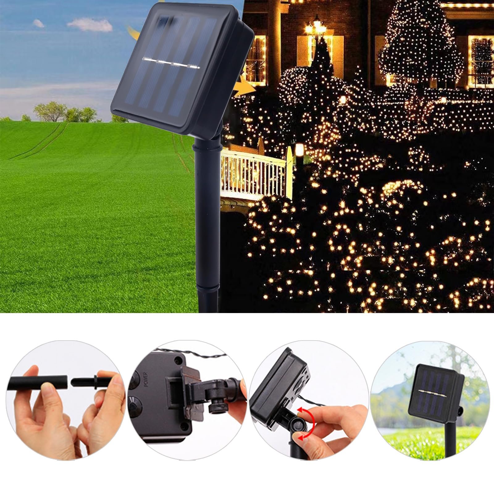Гірлянда ENLACE Сонячна 5 м 20 LED Теплий білий, фото №3
