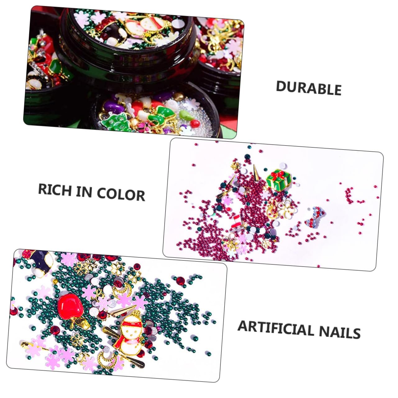 Украшения для ногтей Рождественские 3D Бриллианты Жемчуг, фото №2