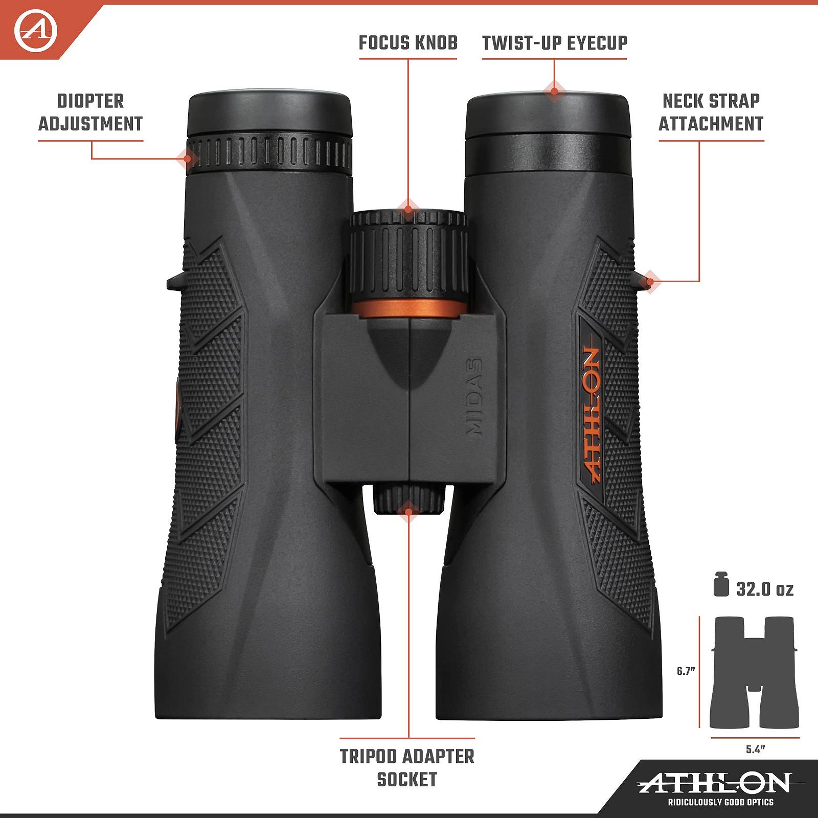 Бінокль Athlon Optics Midas G2 UHD 10x50 З великим виносом зіниці, фото №2