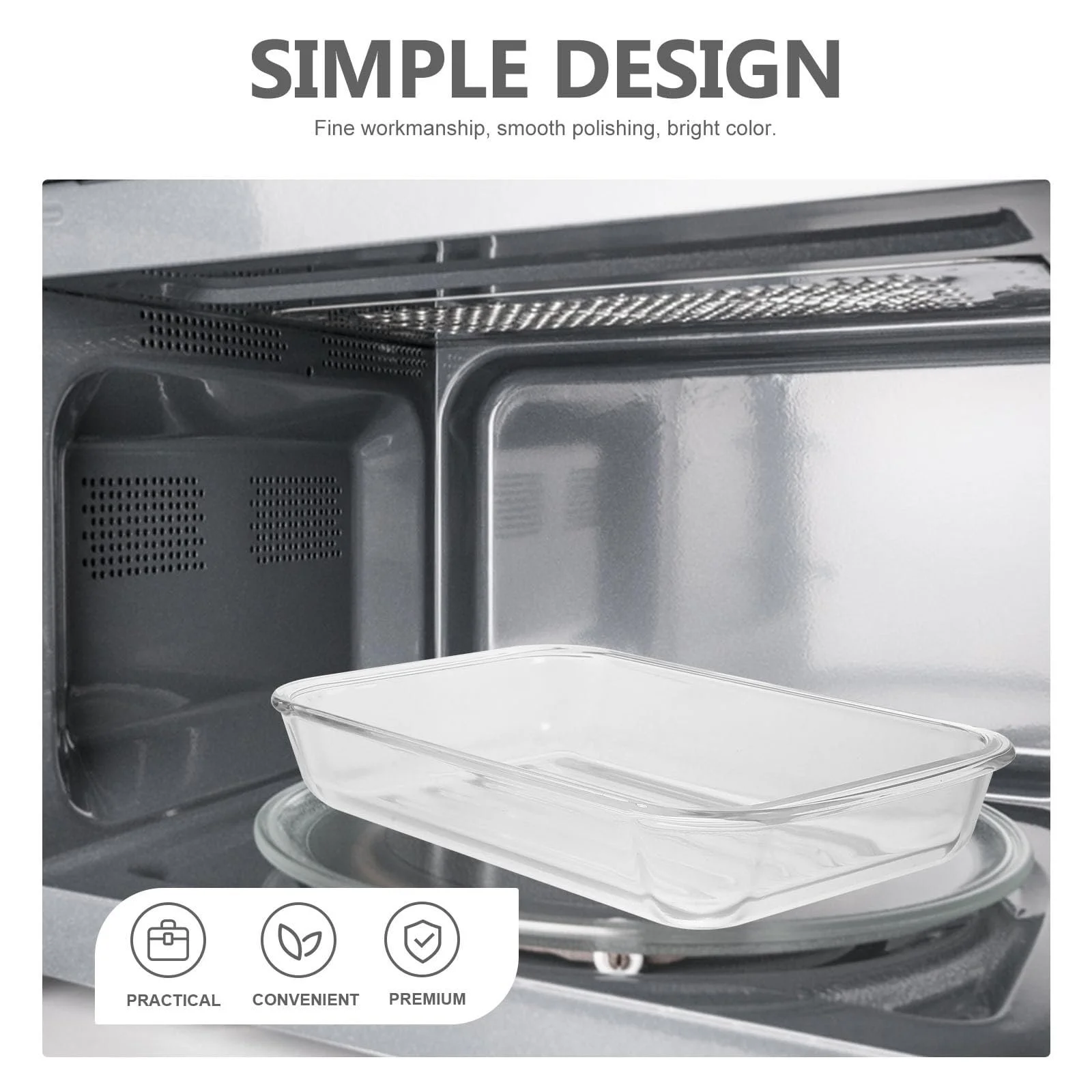 Форма для запекания глубокая из закаленного стекла термостойкая многофункциональная, фото №3