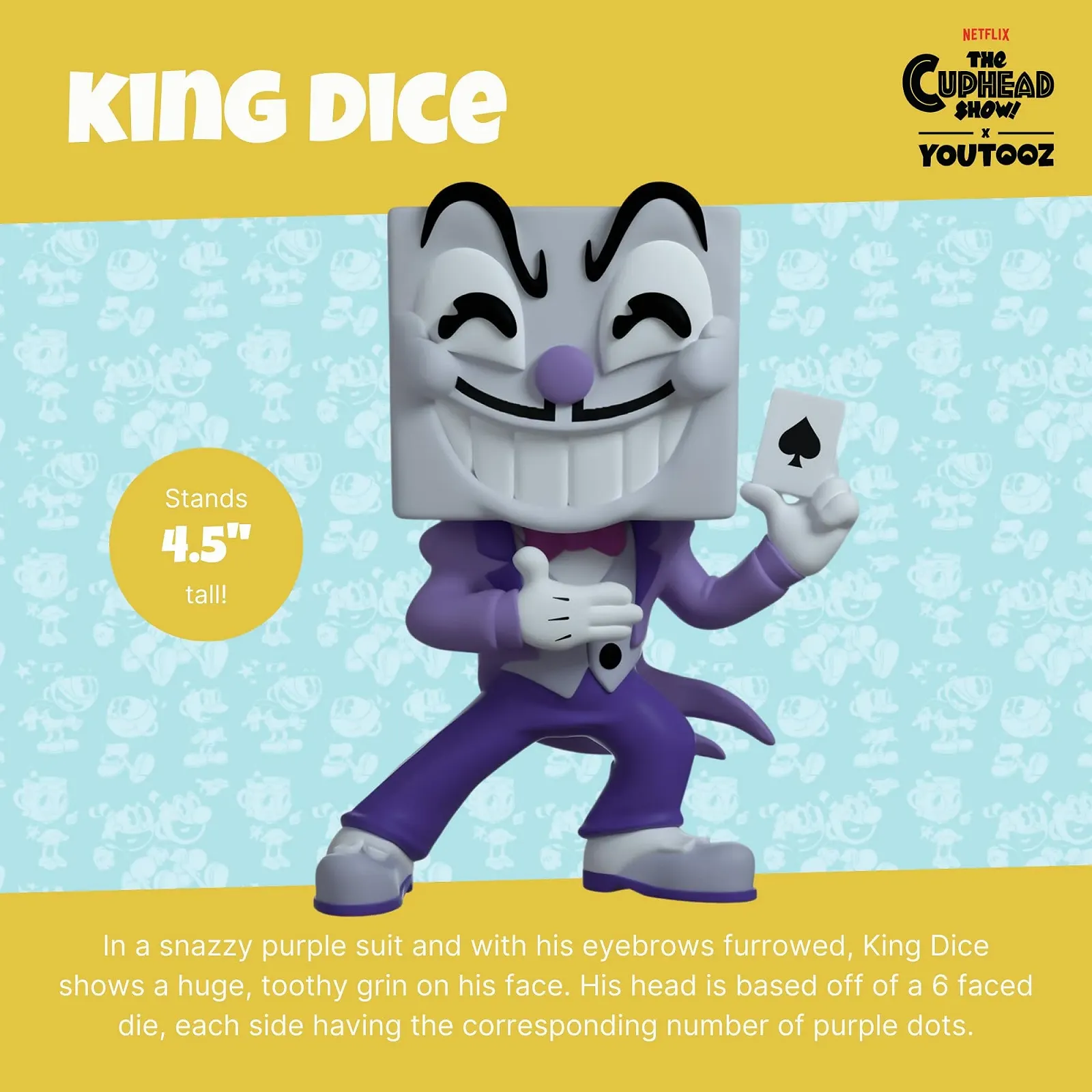 Колекційна вінілова фігурка You Tooz Cuphead King Dice 61487 4,5", фото №2