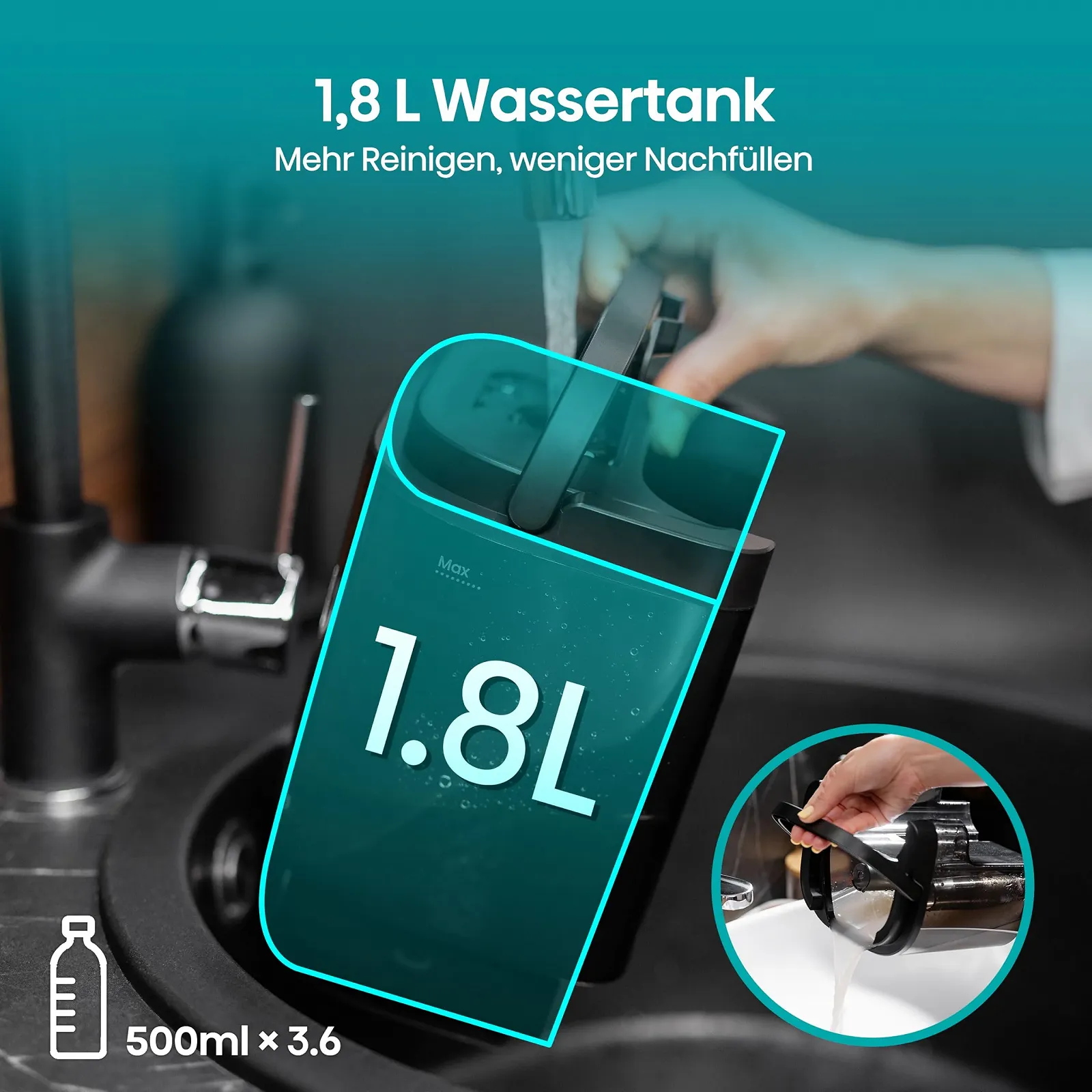 Пароочисник Hisense HSSC007A 1500 W 1.8 L 2-в-1 4 режими, фото №9