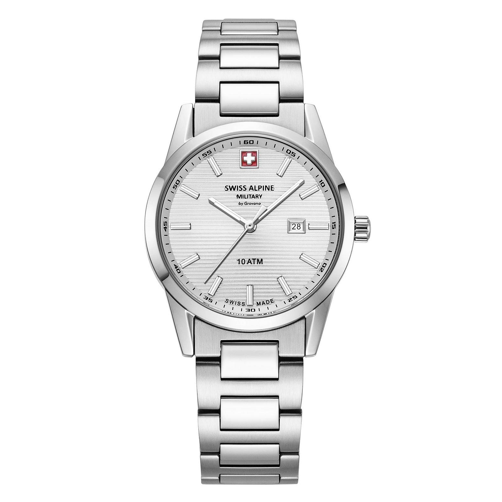 Женские часы Swiss Alpine Military Кварцевые аналоговые 7767.1 Сталь, Серебристый, фото №1