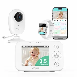 Відеоняня Simyke 3.5 дюйми HD 1080P WiFi App 2-Way Night Vision Temperature VOX Lullaby - Фото 1