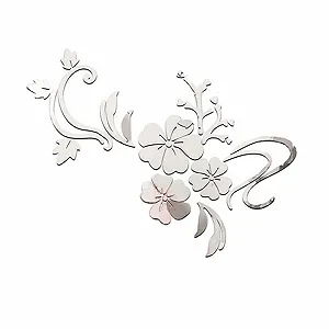 Дзеркальні наклейки на стіну Flower Art знімні акрилові самоклейні - Фото 1