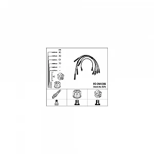 Комплект проводів запалювання NGK 5976 для FSO, для автомобілів з розподільником запалювання - Фото 1