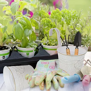 Подвесные горшки Набор 4 шт. металлические с крючком Белый synthetic.ua - Фото 1