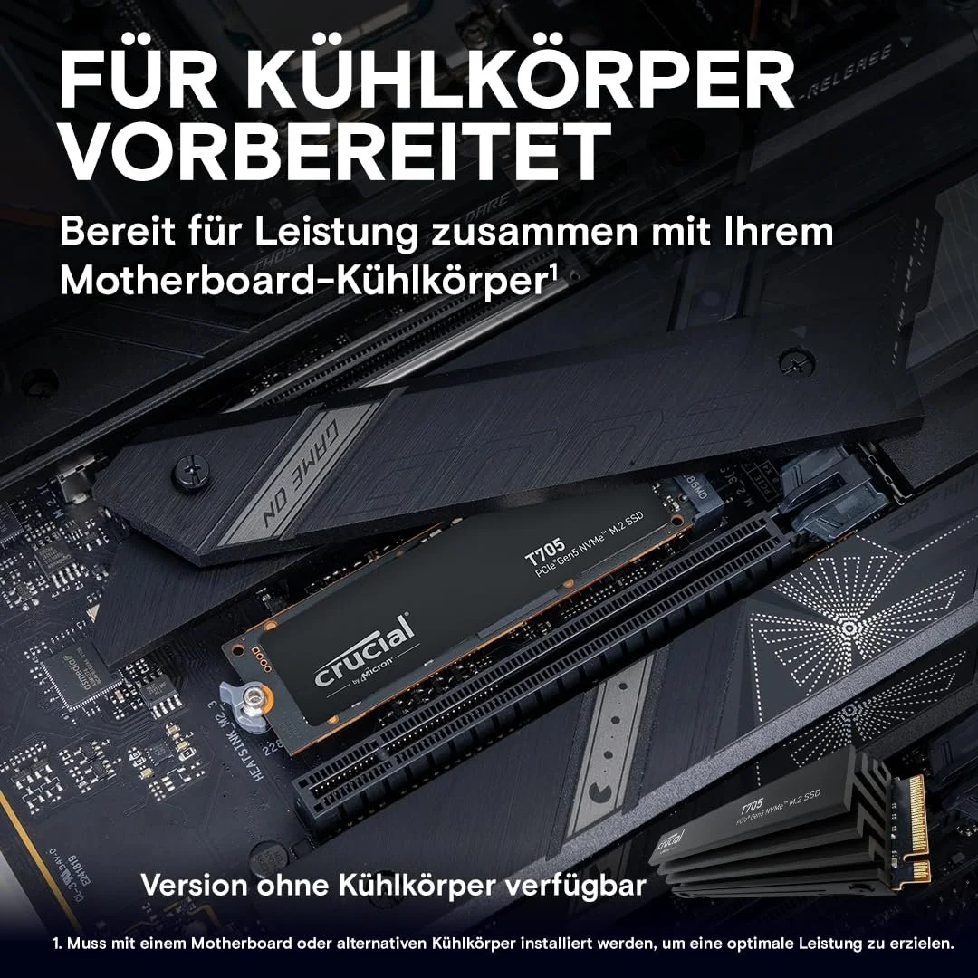SSD-накопитель Crucial T705 2TB PCIe Gen5 NVMe M.2 Internal Gaming SSD CT2000T705SSD3, фото №4 SSD-накопитель Crucial T705 2TB PCIe Gen5 NVMe M.2 Internal Gaming SSD CT2000T705SSD3, фото №4