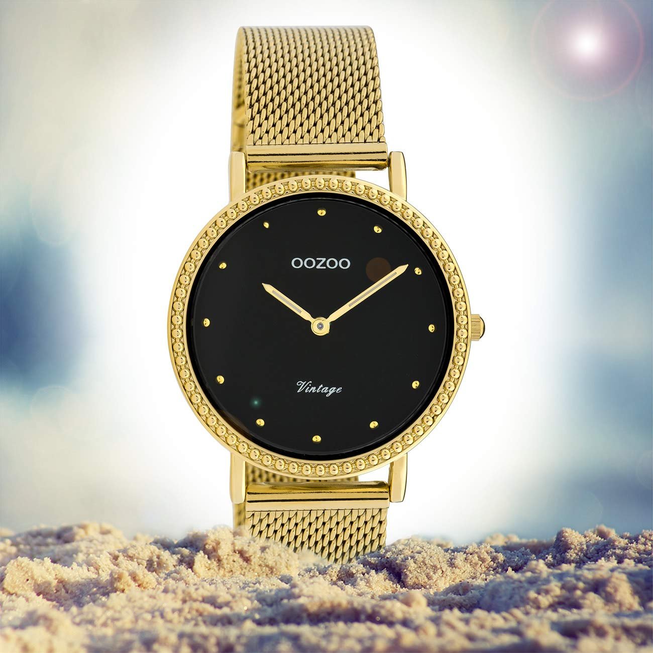 Женские часы Oozoo Vintage C20055 Черный/Золотой, Золото-черный, золотой, Браслет, фото №4 Женские часы Oozoo Vintage C20055 Черный/Золотой, Золото-черный, золотой, Браслет, фото №4