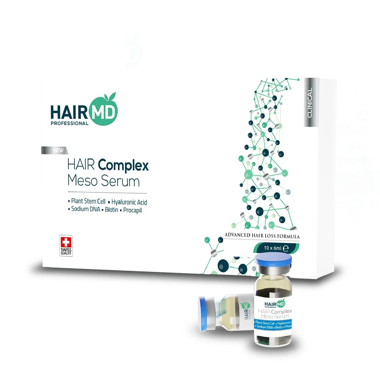 Сироватка HairMD Clinical Hair Complex Meso Serum для росту волосся - Упаковка з 10 флаконів по 6 мл, фото №1 Сироватка HairMD Clinical Hair Complex Meso Serum для росту волосся - Упаковка з 10 флаконів по 6 мл, фото №1