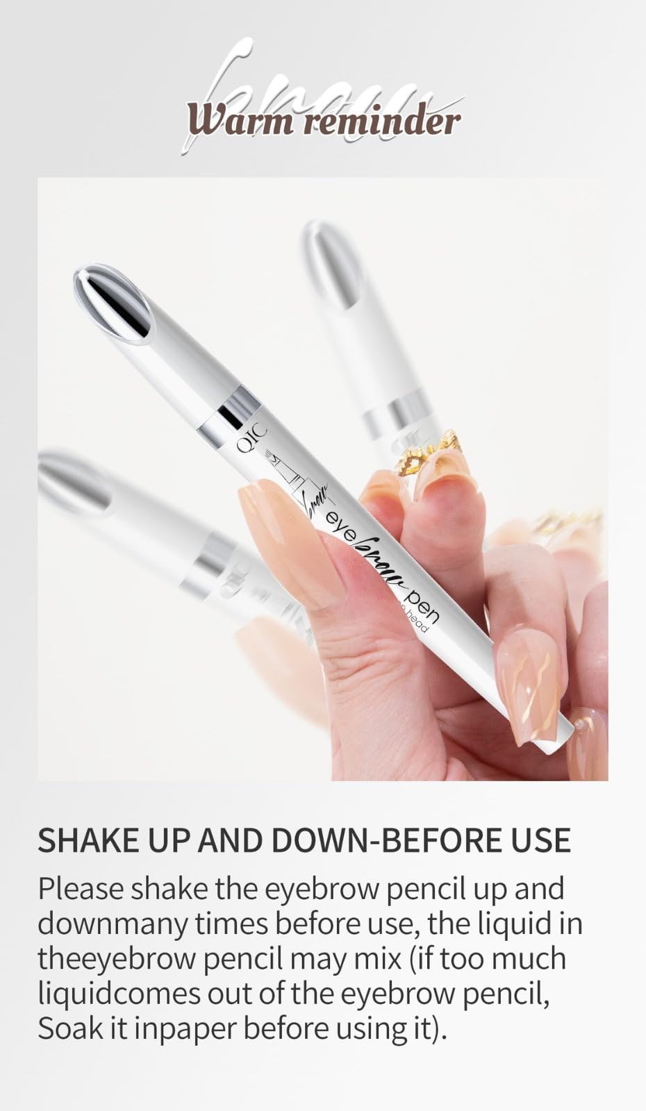 Олівець для брів 3D Microblading Водостійкий Magic з 4-ма Наконечниками Натуральний, фото №5