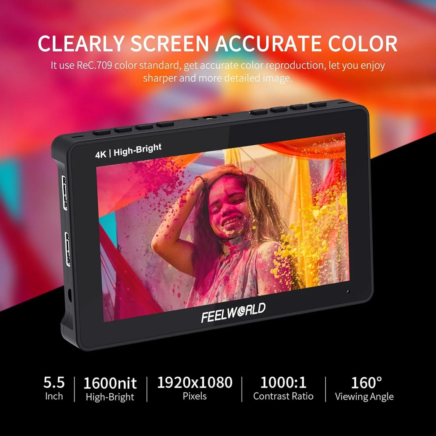 Накамерный монитор 5.5" FeelWorld F5 Prox Full HD IPS Черный, фото №2 Накамерный монитор 5.5" FeelWorld F5 Prox Full HD IPS Черный, фото №2