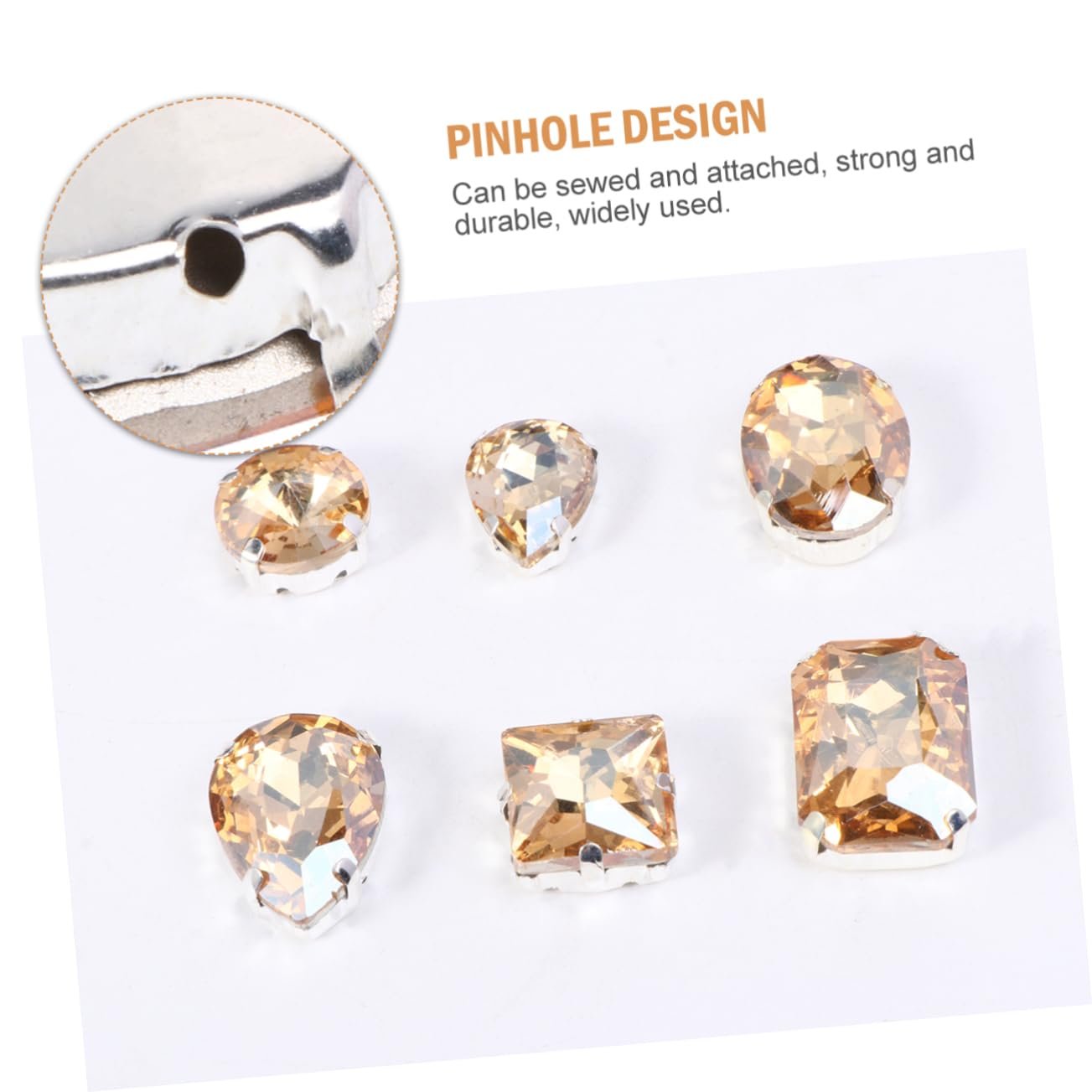 Стразы Стеклянные Каплевидные с Кристаллами и Серебряной Плоской Основой, 50 шт, фото №9