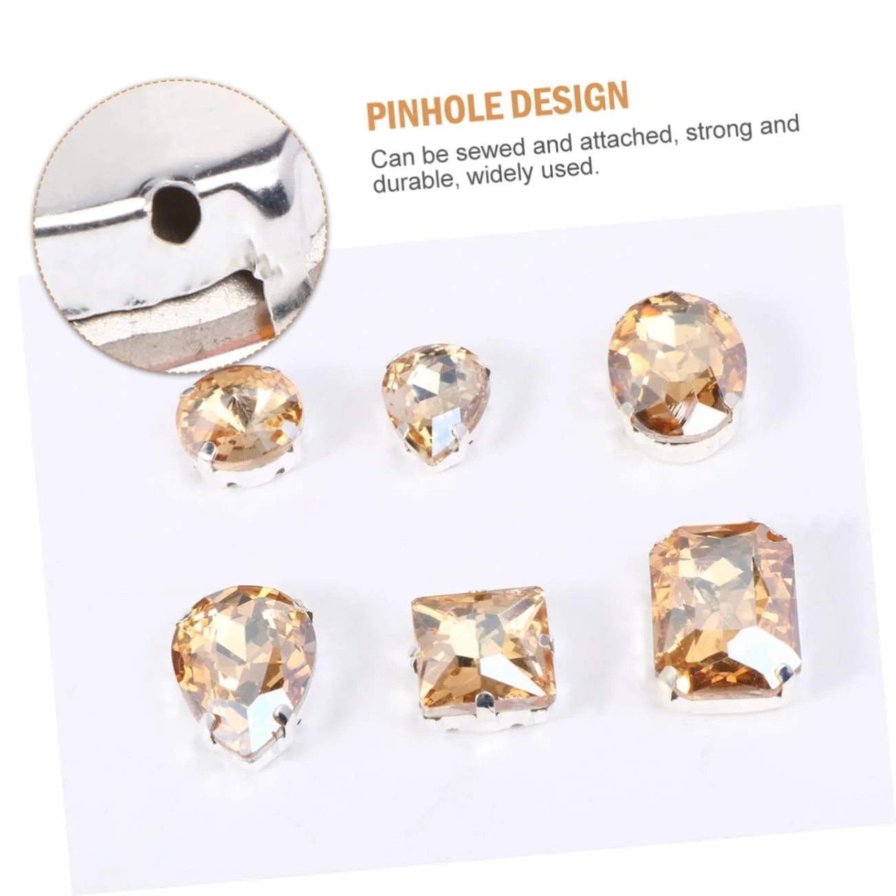 Стрази Скляні Краплеподібні з Кристалами та Срібною Плоскою Основою, 50 шт, фото №9