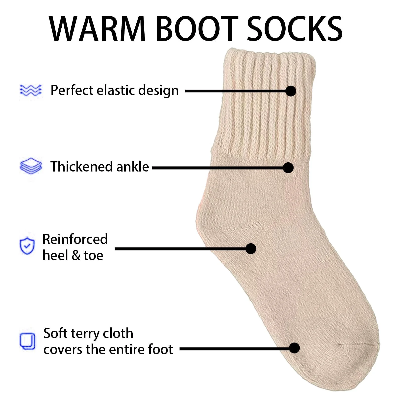 Вовняні шкарпетки жіночі 3 пари - Теплі Розмір 35-42, фото №3