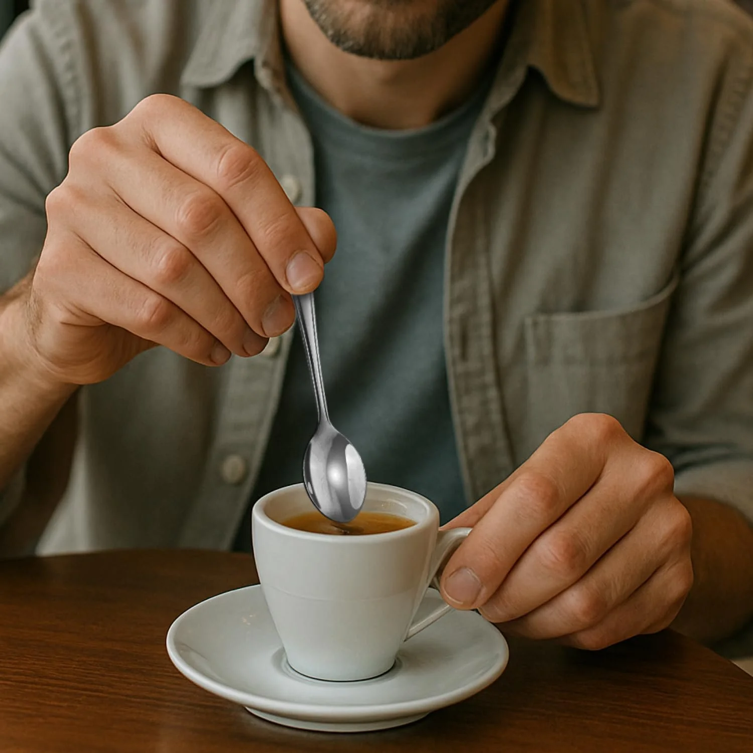 Ложка для еспресо COM-FOUR Нержавіюча сталь, 12 см, сріблястий колір (12 штук), фото №2