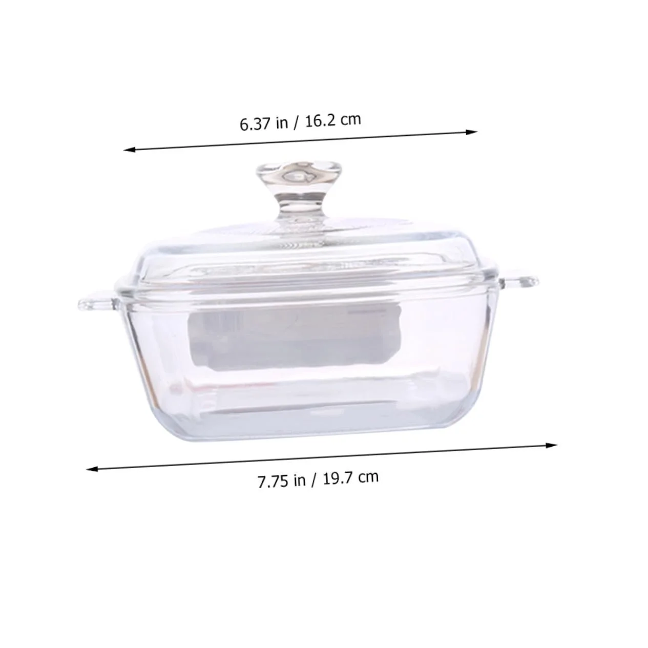 Стеклянная миска Прямоугольная Термостойкая с крышкой Ударопрочная, фото №2