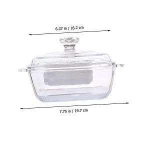 Стеклянная миска Прямоугольная Термостойкая с крышкой Ударопрочная synthetic.ua - Фото 1