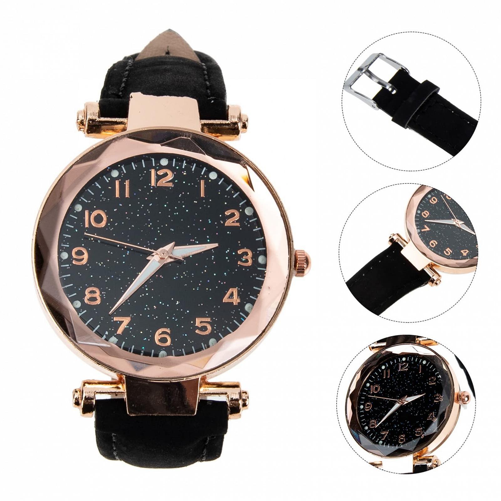 Часы Кварцевые Цифровые VALICLUD Черная Кожа, фото №4