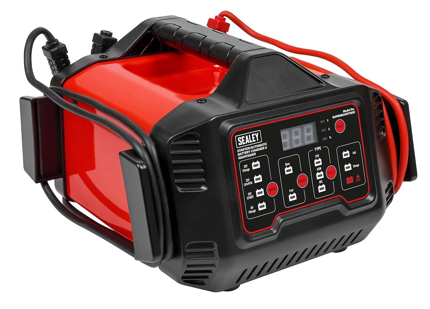 Зарядное устройство для аккумулятора Sealey 6/12V SUPERBOOST150D Красный, фото №1 Зарядное устройство для аккумулятора Sealey 6/12V SUPERBOOST150D Красный, фото №1