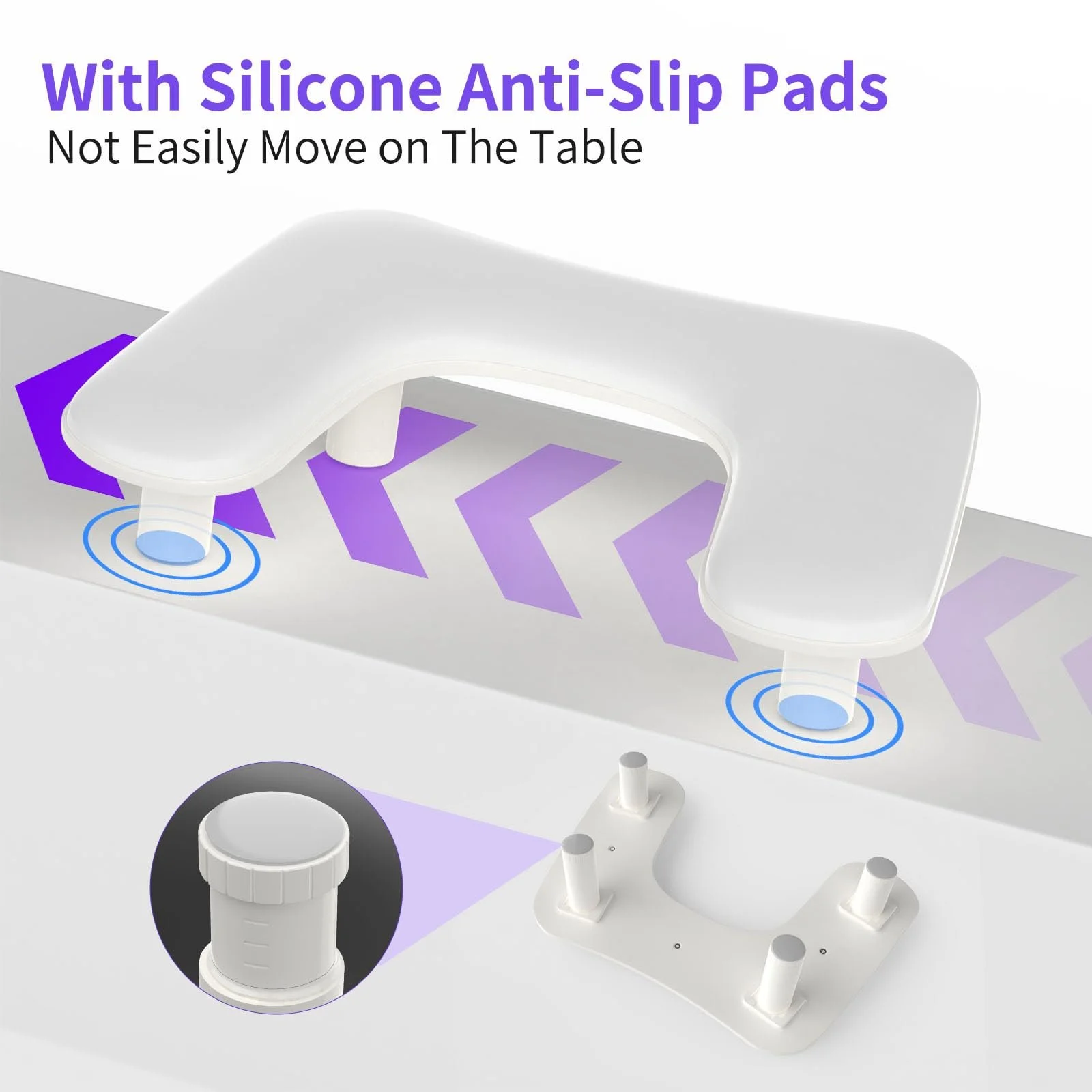 Підставка для рук U-подібна ZIZZON Регульована по висоті, мікрофібра, PU шкіра, фото №4