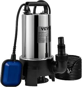 Купить Насос для перекачки чистой и грязной воды VEVOR QSB-2JH-1100B96 / 1100 Вт / 20000 л/ч / Нержавеющая сталь / Серебристый - Фото 1 Насос для перекачки чистой и грязной воды VEVOR QSB-2JH-1100B96 / 1100 Вт / 20000 л/ч / Нержавеющая сталь / Серебристый - Фото 1