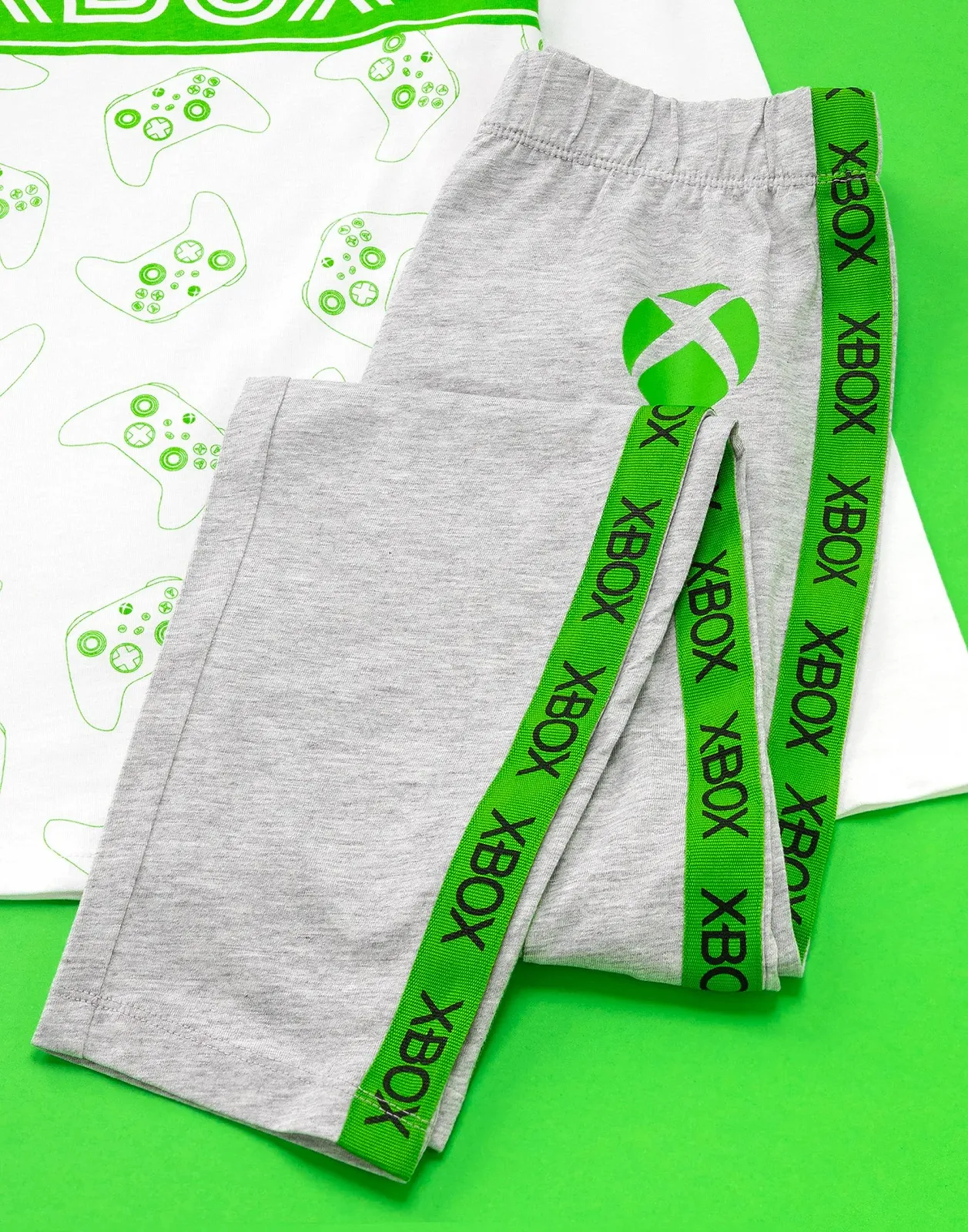 Пижама Xbox для девочек, детская, бело-серая, футболка с длинными рукавами и леггинсы, белая, фото №4 Пижама Xbox для девочек, детская, бело-серая, футболка с длинными рукавами и леггинсы, белая, фото №4