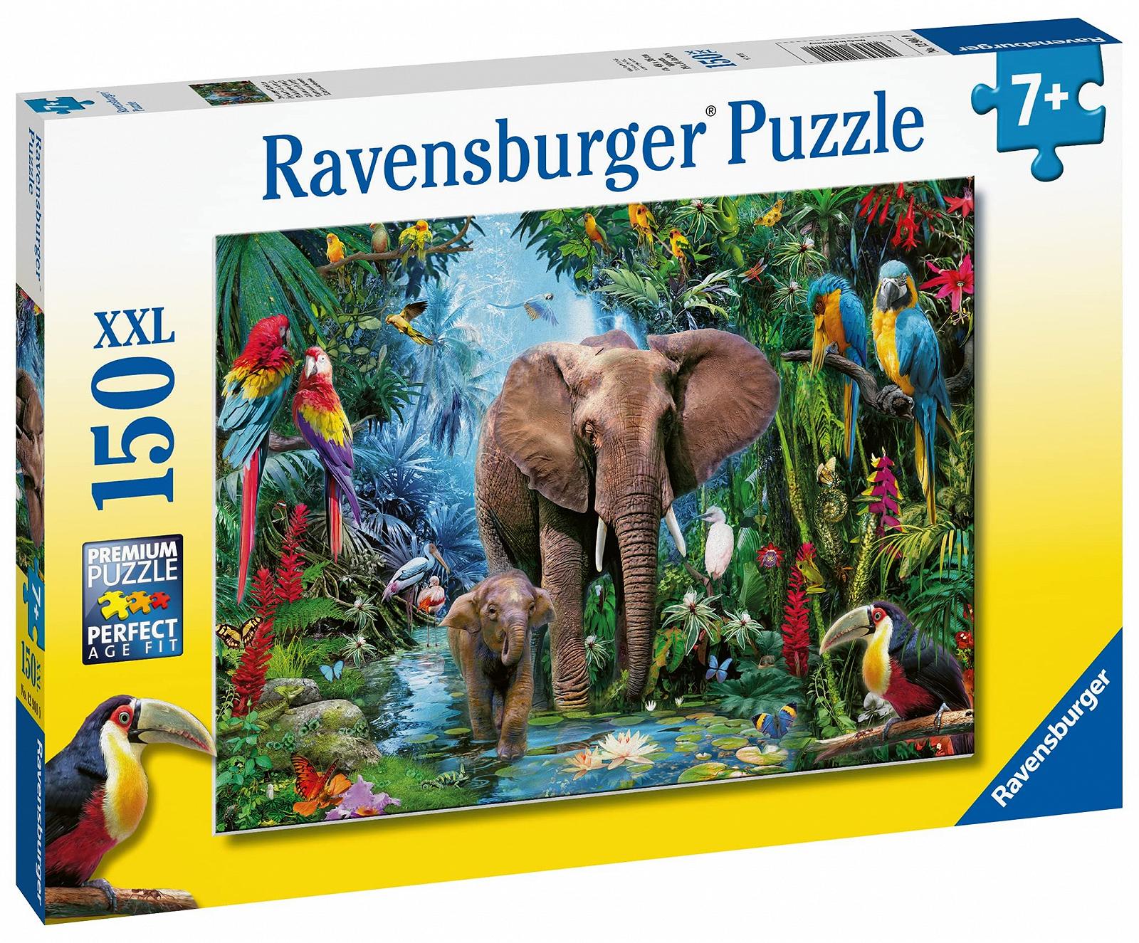 Пазл Ravensburger 12901 Jungle Elephants 150 деталей XXL формат, фото №2