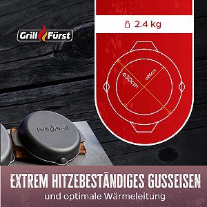 Сковорода-гриль Grillfürst чавунна з двома ручками, діаметр 30 см, з високим бортиком synthetic.ua - Фото 1