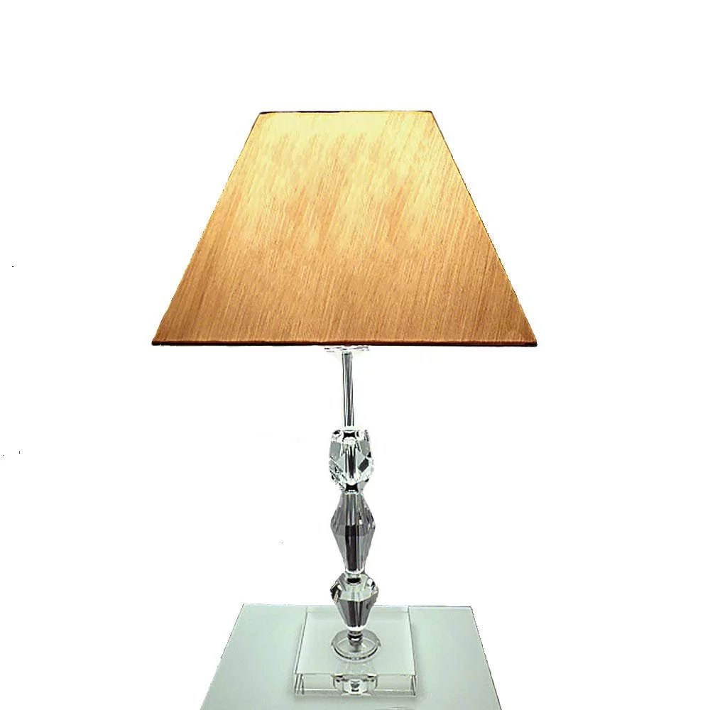 Настільна лампа Dapo Tamas Elegant з кришталевою основою та шовковим абажуром, фото №1