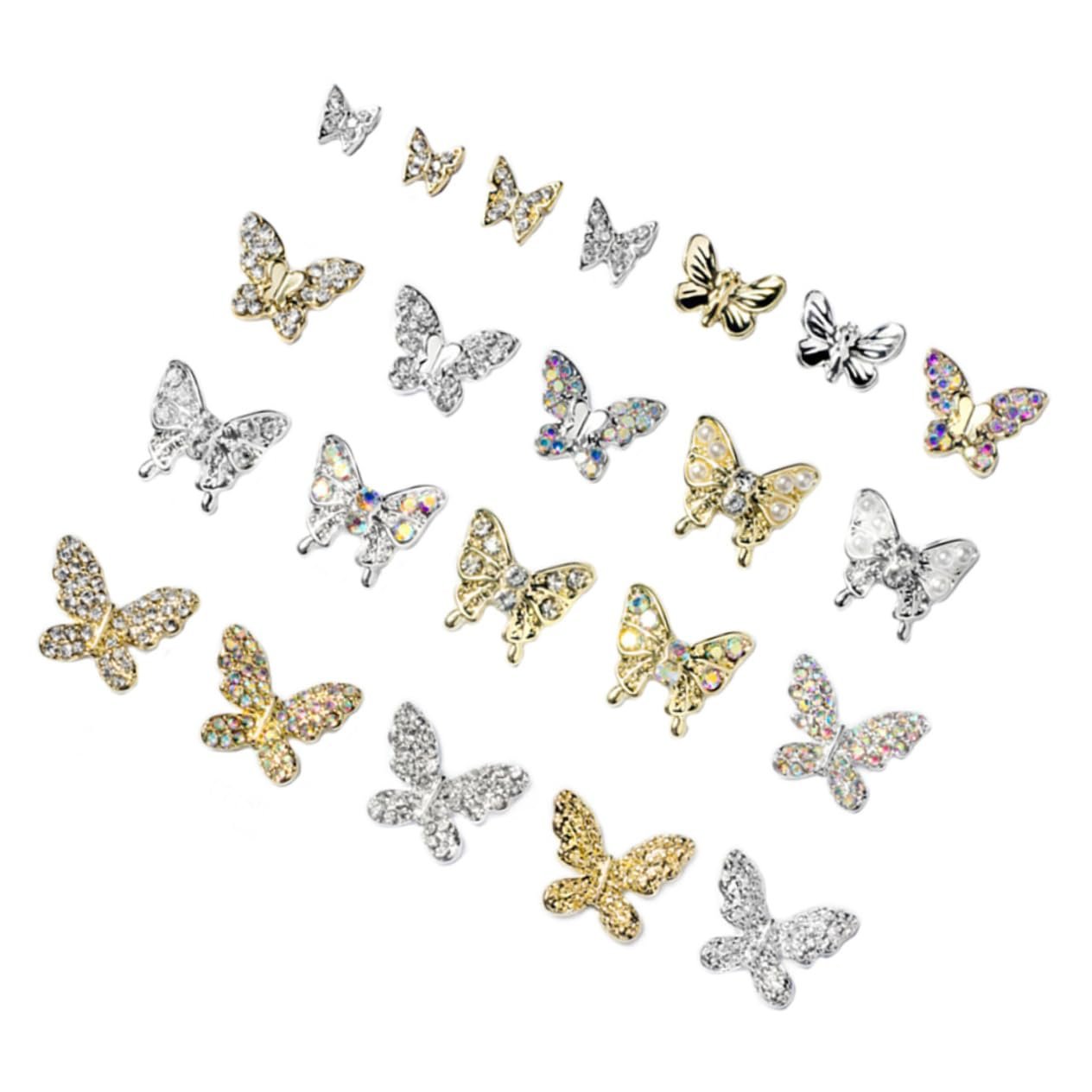 Підвіска для нігтів Метелик POPETPOP 2прикраси для манікюру, наклейки для нейл-арту, дорогоцінне каміння, фото №1