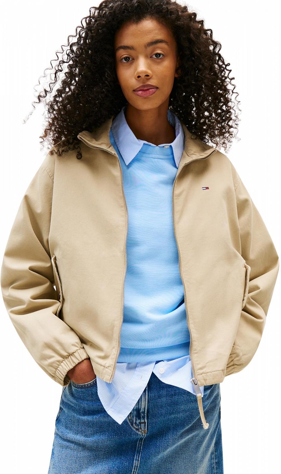 Перехідна Куртка Tommy Jeans Жіноча Блискавка Бавовна з Блискавкою, фото №1