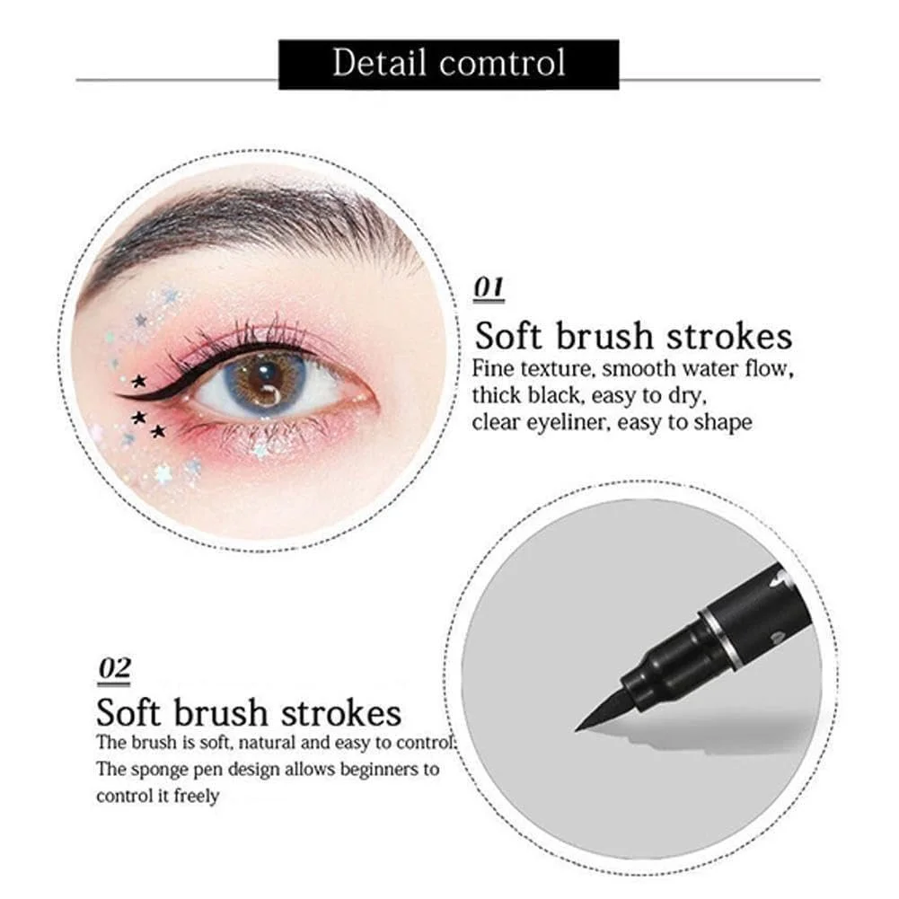 Підводка для очей Black водостійка Рідка Подвійний, фото №5