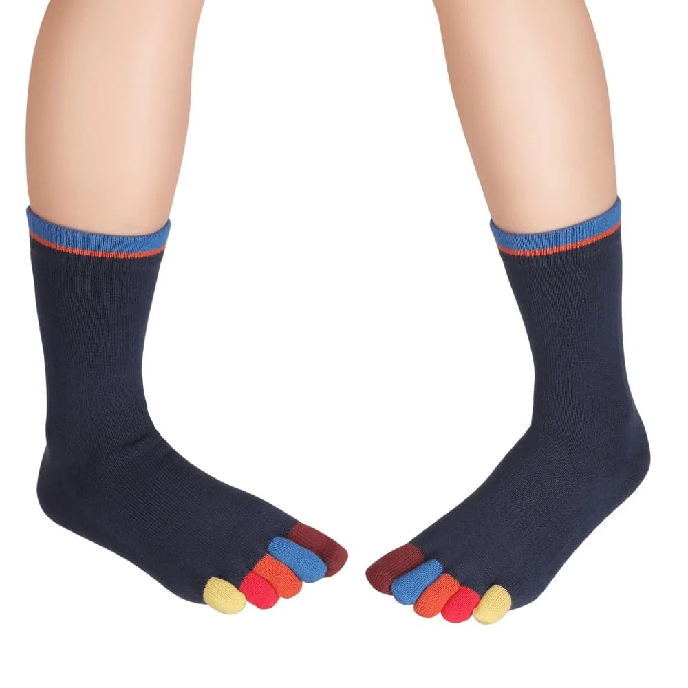 Шкарпетки з пальцями Knitido Rainbow Кольорові з гребінної бавовни, фото №2 Шкарпетки з пальцями Knitido Rainbow Кольорові з гребінної бавовни, фото №2