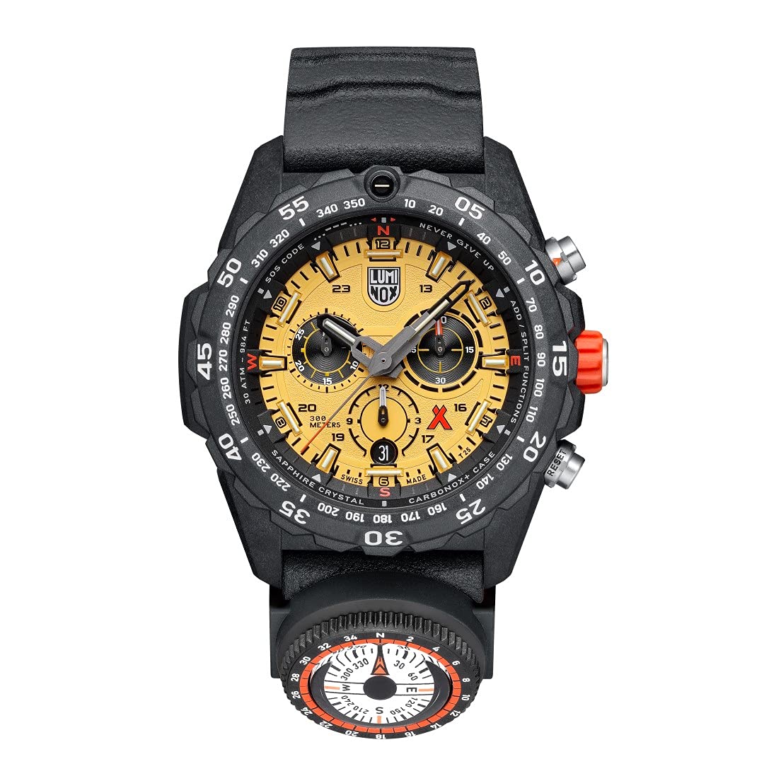 Чоловічий годинник Luminox XB.3745 з аналоговим швейцарським кварцовим механізмом з гумовим ремінцем чорного кольору, фото №1