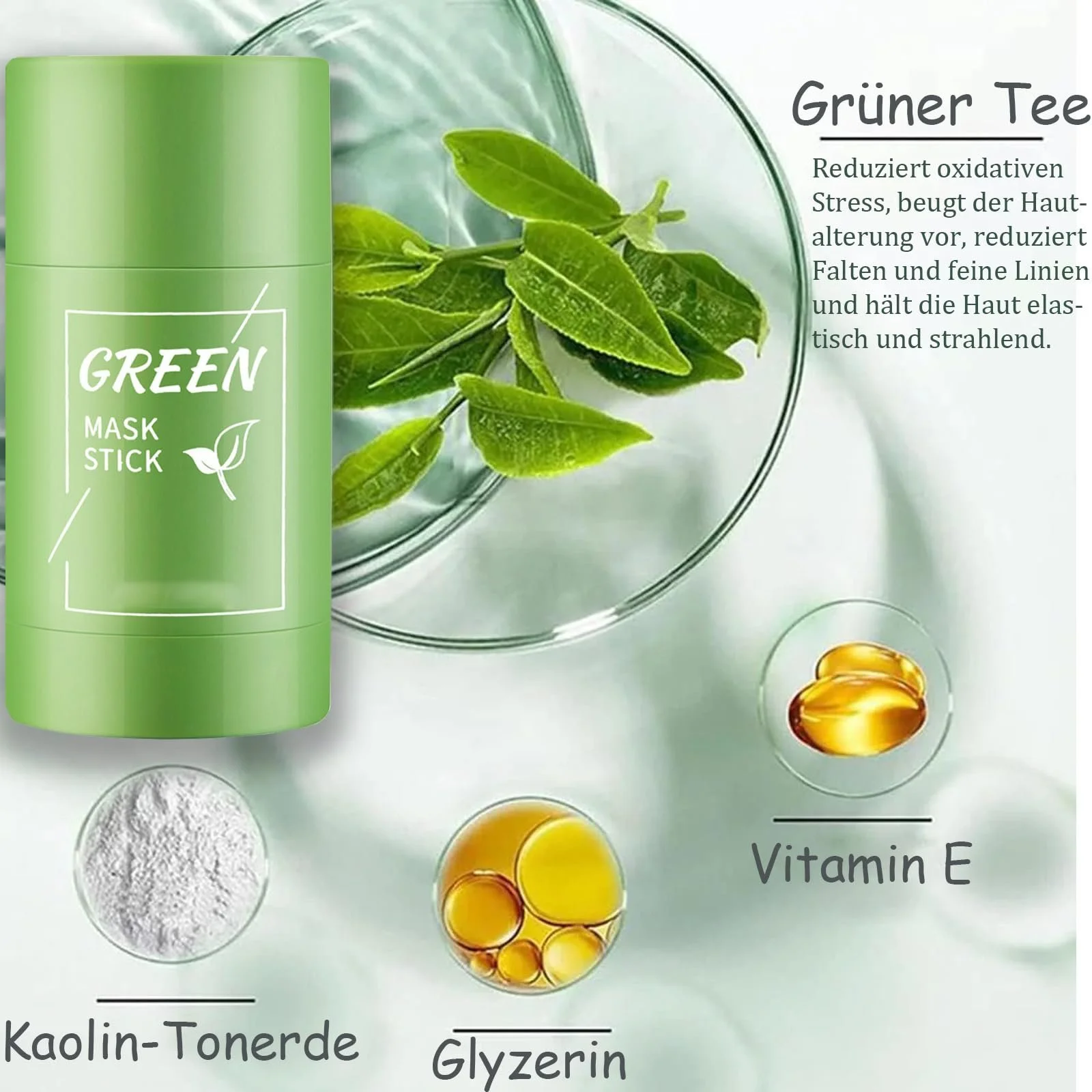 Маска-стік Soleneva Green, Баклажан та Зелений Чай Очищуюча, 2 шт, фото №3