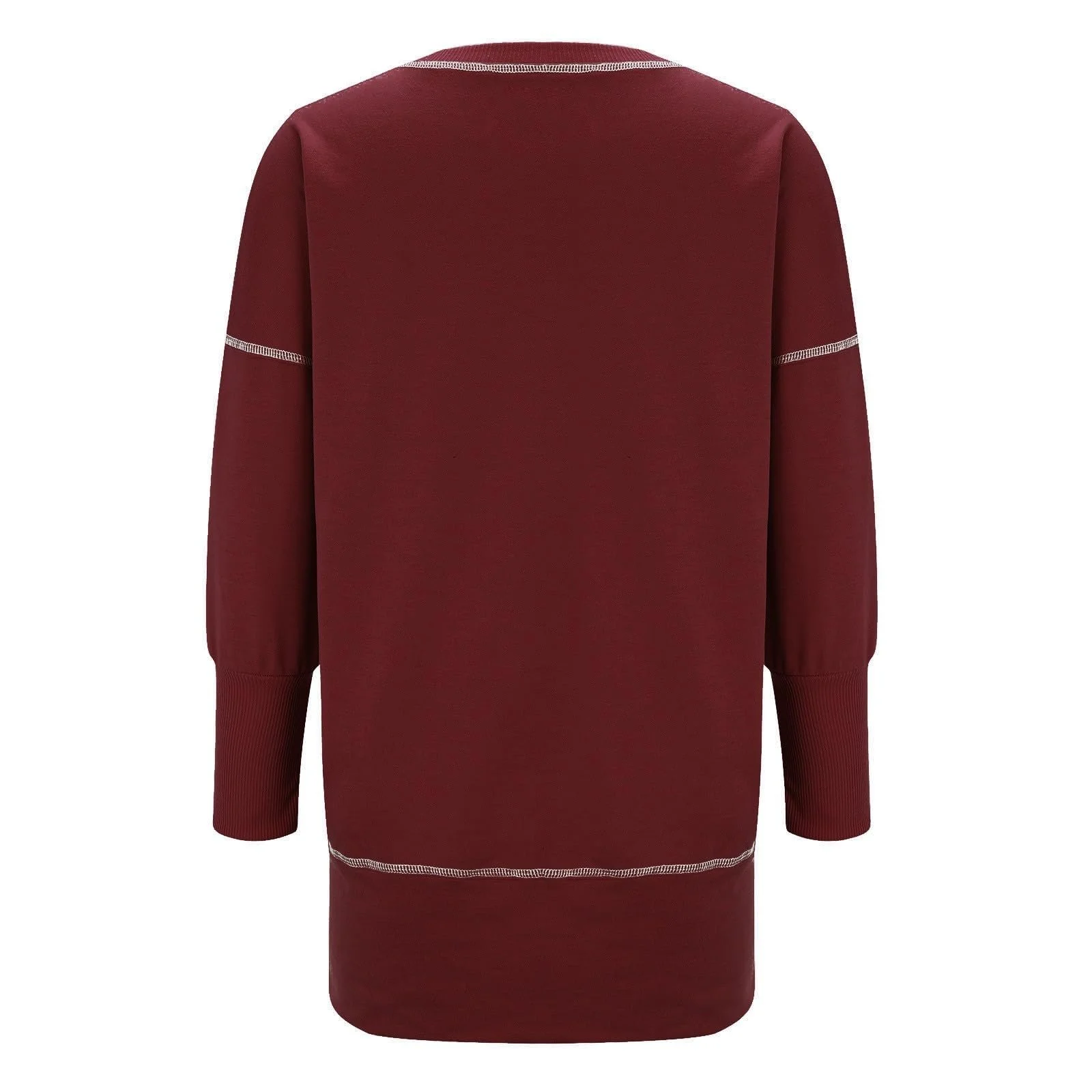 Женский рождественский свитшот 2024, праздничный флисовый топ, женский лонгслив, худи с круглым вырезом, свободный пуловер и блузка с боковым разрезом, фото №4