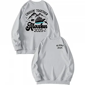 Женский Свитшот MLZHAN Alaska 2025 с принтом Cruisin Together Alaska 2025 Ship Back Printed Топы Harajuku synthetic.ua - Фото 1