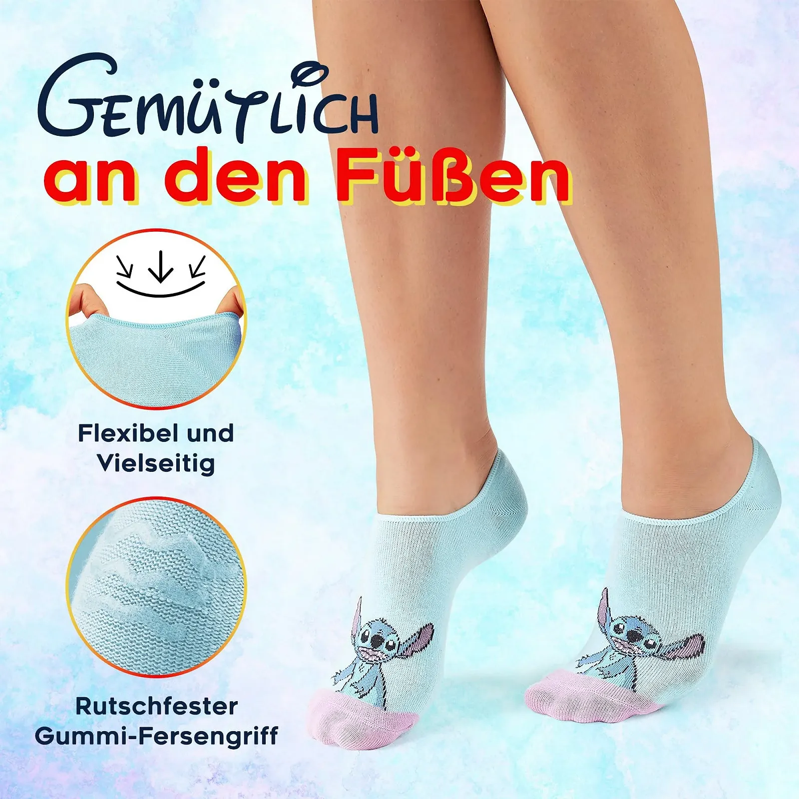 Носки Disney Короткие носки из хлопка, 5 пар, размеры 36-40, для женщин, фото №6