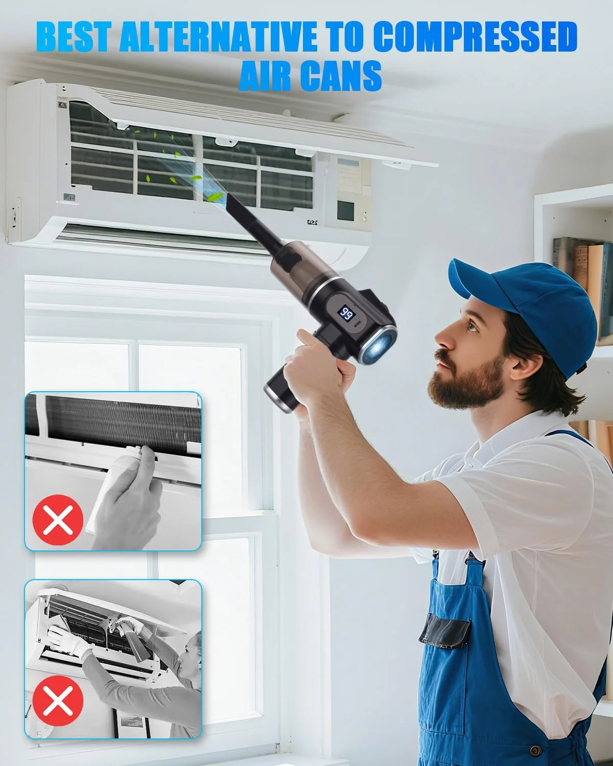 Електрична повітродувка 50000 RPM з LED підсвіткою та насадками, фото №7 Електрична повітродувка 50000 RPM з LED підсвіткою та насадками, фото №7