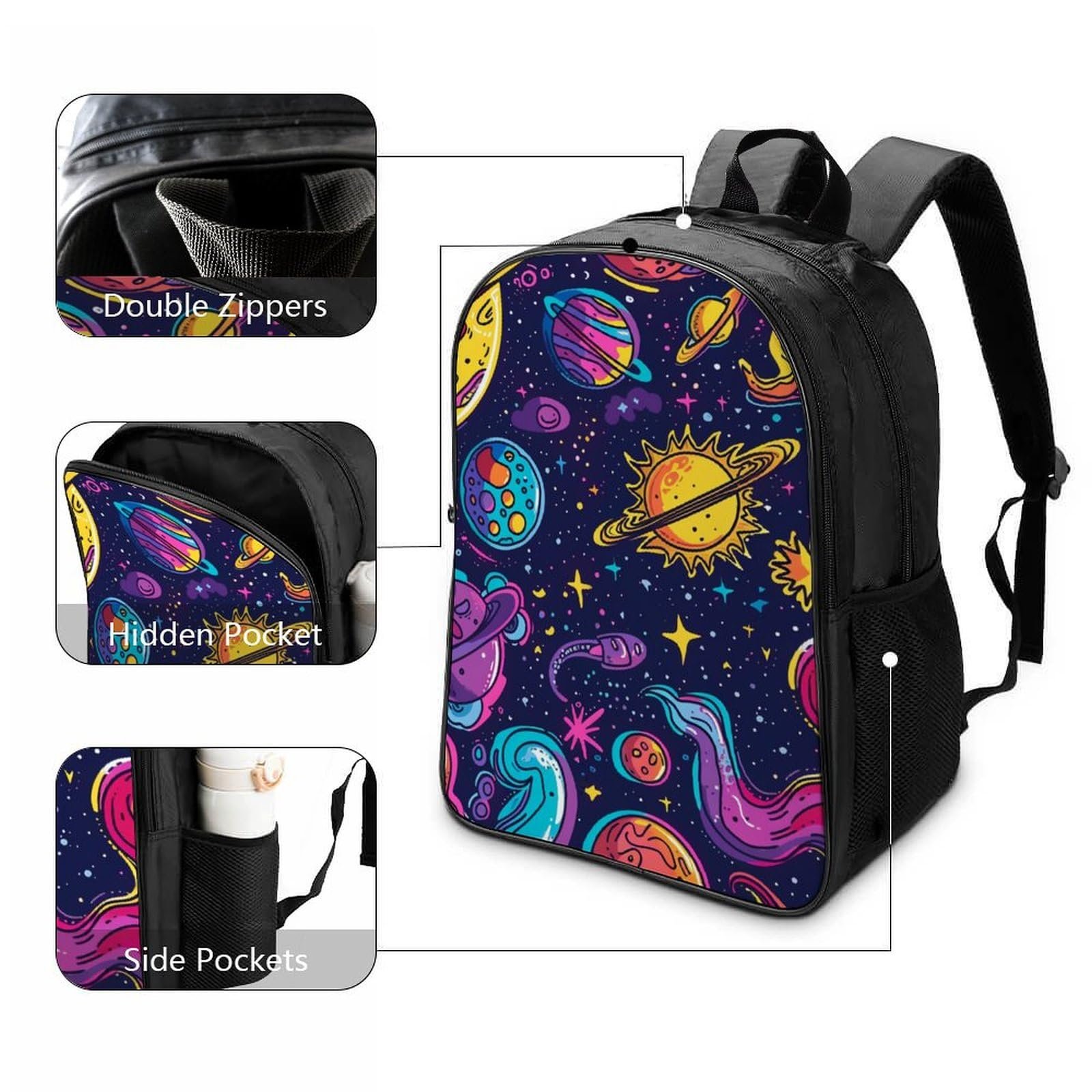 Рюкзак DPEOANEBN Galaxy 3D, шкільний, дитячий, великий, 40x28x16 см, фото №3