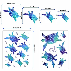 Настінні наклейки Морські черепахи 27 штук Сині synthetic.ua - Фото 1